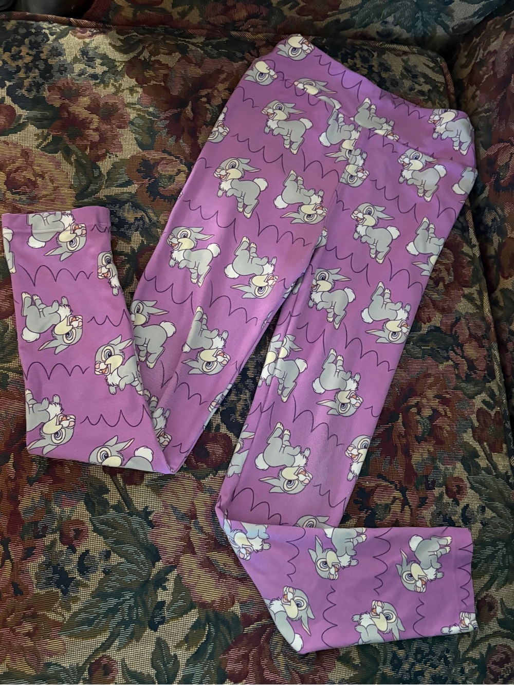 LuLaRoe Disney Kids L/XL Leggings Purple Thumper Rabbit Bambi